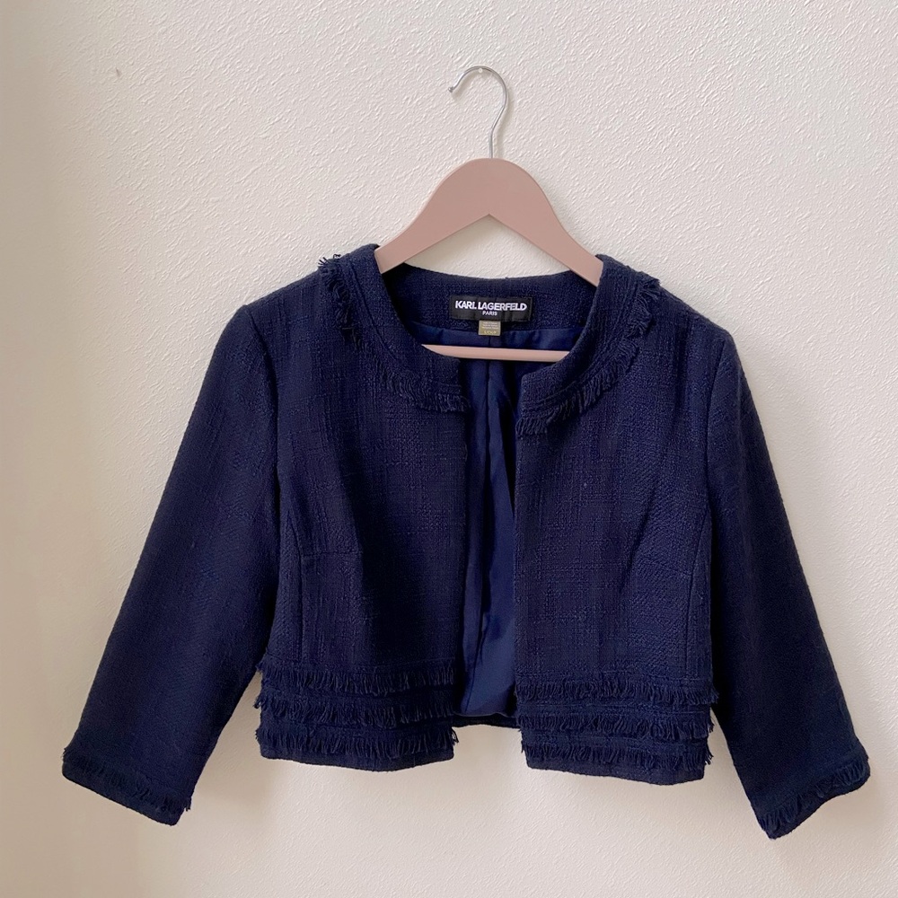 KARL LAGERFELD Cropped Tweed Jacket